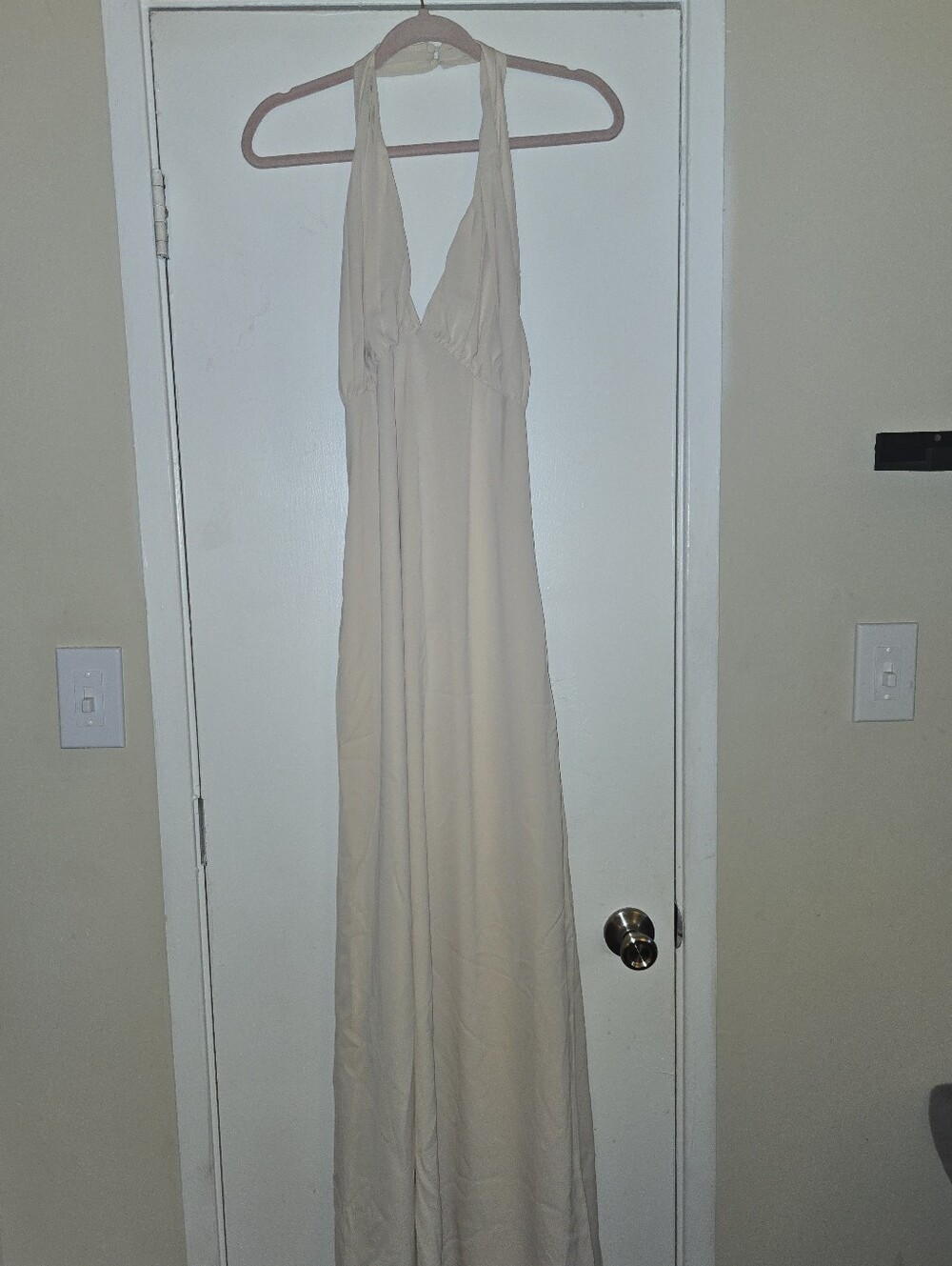 Finesse Halter Maxi Dress in Beige